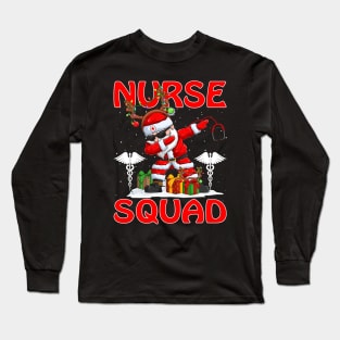 Christmas Nurse Squad Reindeer Pajama Dabing Santa Long Sleeve T-Shirt